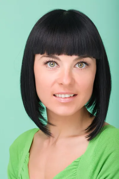 Closeup portrait of a beautiful female model — Stock Photo, Image