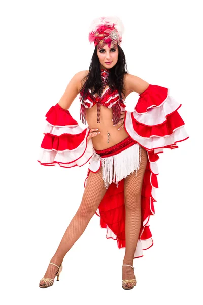 Beautiful carnival dancer posing — Stock Photo, Image