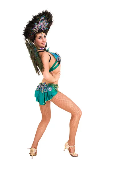 Sexy carnaval dançarina posando — Fotografia de Stock