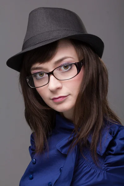 Closeup portrait of a woman wearing glasses — Stock Photo, Image