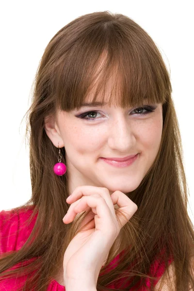 Amistoso retrato de mujer joven sonriente — Foto de Stock