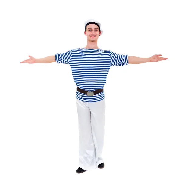 Young dancer dressed as a sailor posing — Stock Photo, Image