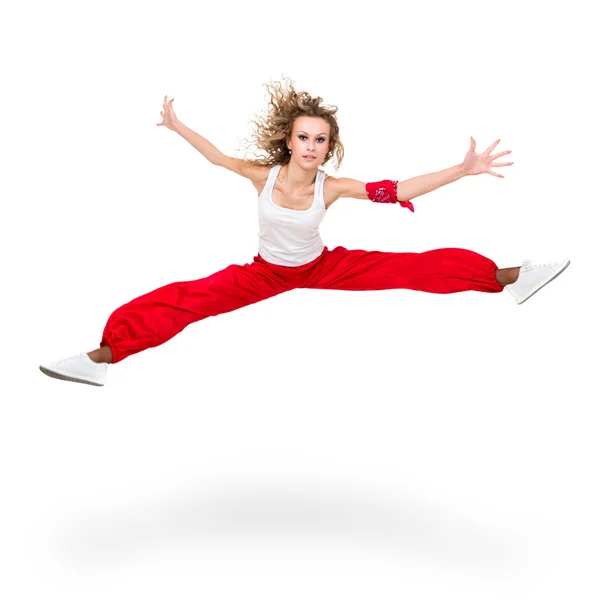 Girl dancer jumping — Stock Photo, Image