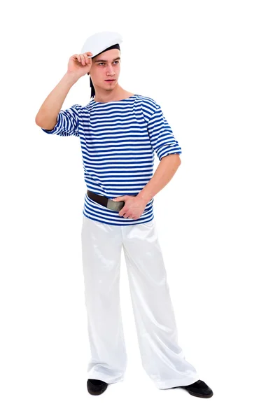 Young dancer dressed as a sailor posing — Stock Photo, Image