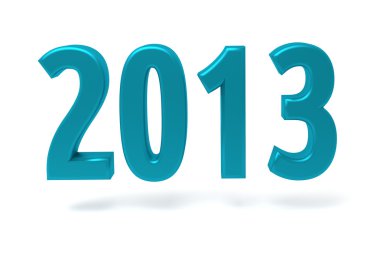 2013 yeni yıl işareti üzerine beyaz izole