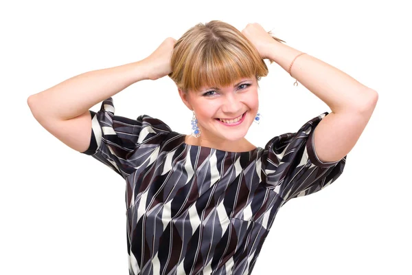 Amistoso retrato de mujer joven sonriente — Foto de Stock