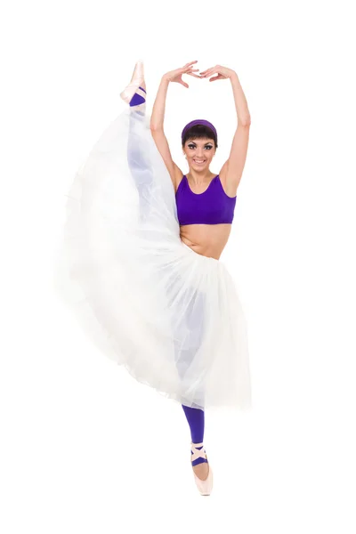 Bailarina. mulher faz divisões — Fotografia de Stock