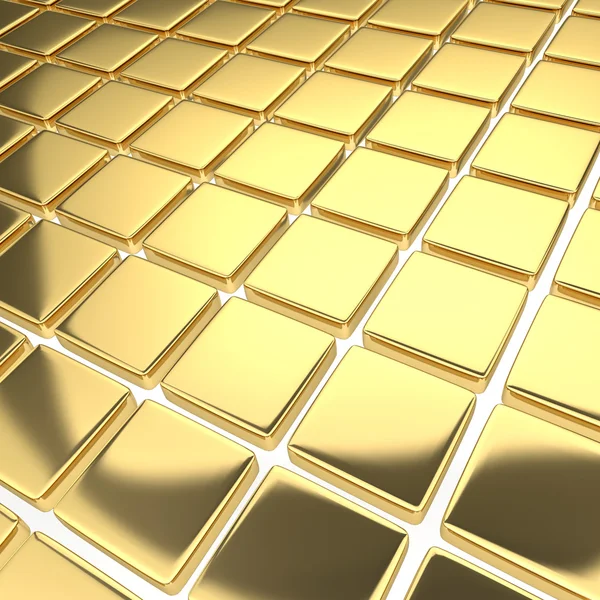 Streszczenie tło z odblaskową złote kwadraty — Zdjęcie stockowe