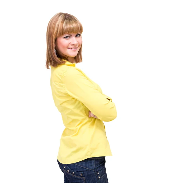 Friendly smiling young woman posing — Stock Photo, Image