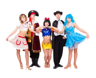 Dancers in carnival costumes clipart