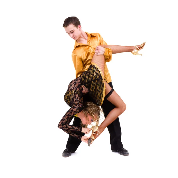 Two young modern acrobats dancing — Stock Photo, Image