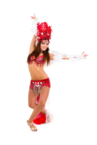 Hermosa bailarina de carnaval posando —  Fotos de Stock