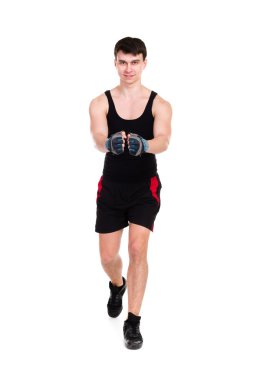 Beyaz adam egzersiz fitness egzersiz