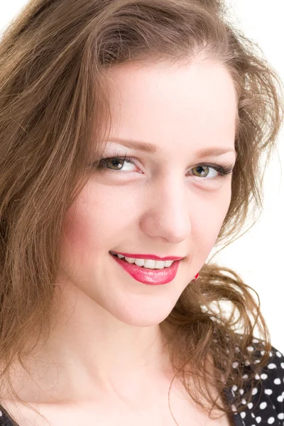Přátelský úsměv mladá žena portrét — Stock fotografie