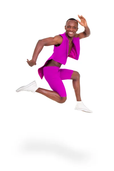 Fitness adam sevinç atlama — Stok fotoğraf