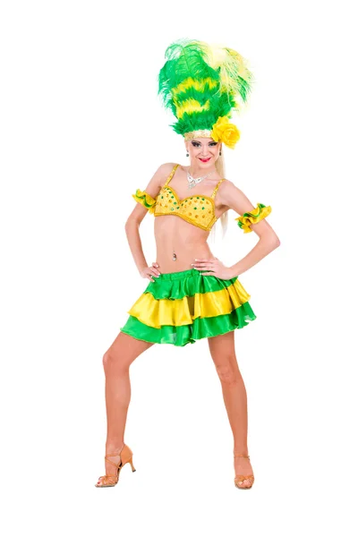 Beautiful carnival dancer woman posing — Stock Photo, Image