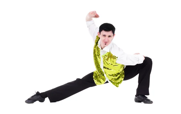 Disco dancer man showing some movements — Stock Photo, Image