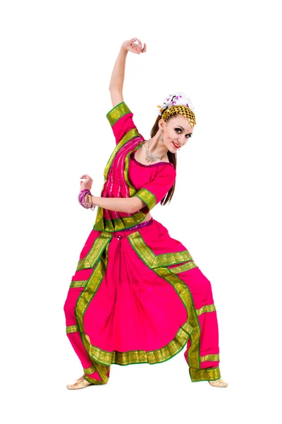 Celovečerní portrét indické ženy tančí — Stock fotografie