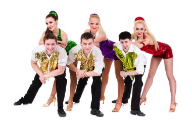 disko dans ekibi. beyaz izole.