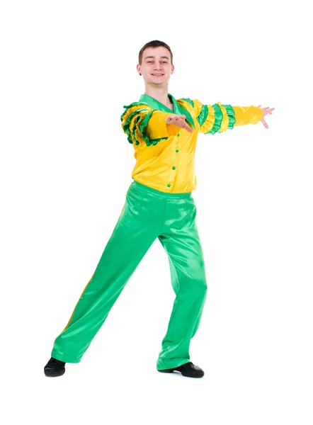 Hermoso hombre bailarín de carnaval posando — Foto de Stock