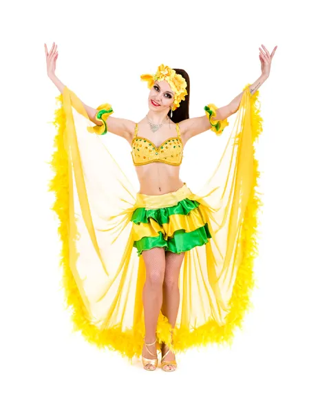 Hermosa bailarina de carnaval posando — Foto de Stock