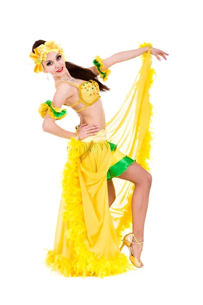 Красивая танцовщица карнавала позирует — стоковое фото