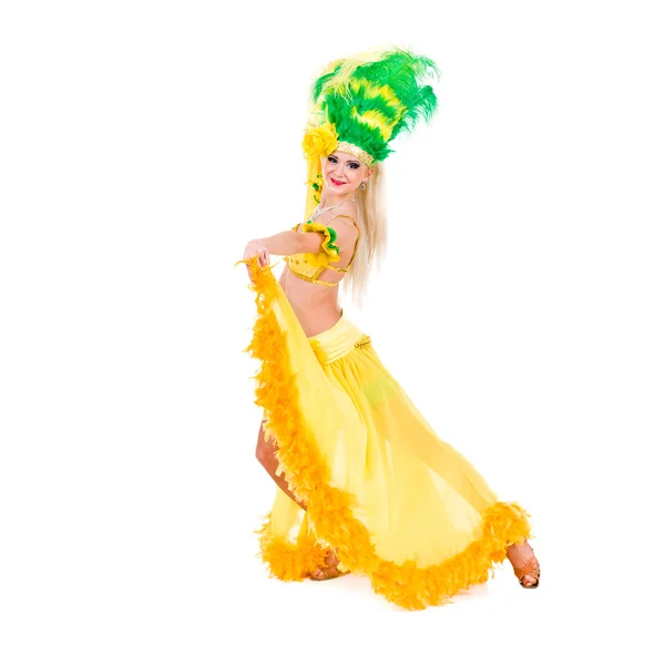 Beautiful carnival dancer woman posing — Stock Photo, Image