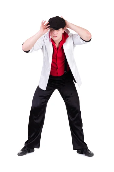 Young gangster man isolated on white — Stock Photo, Image