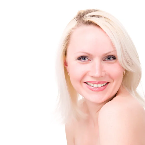 Smiling woman on white background Stock Picture