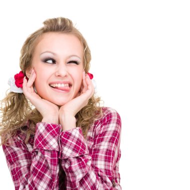 Woman sticking her tongue out clipart