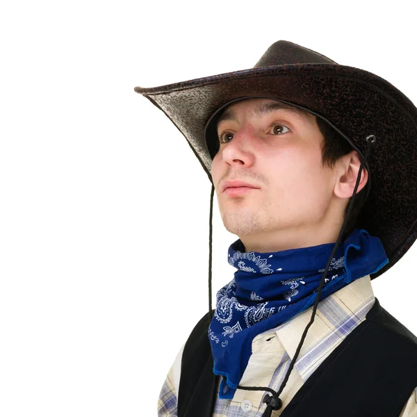 Jonge man met een cowboyhoed — Stockfoto