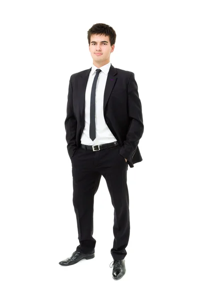 現代のビジネスの男性は、白で隔離され確信しています。 — ストック写真