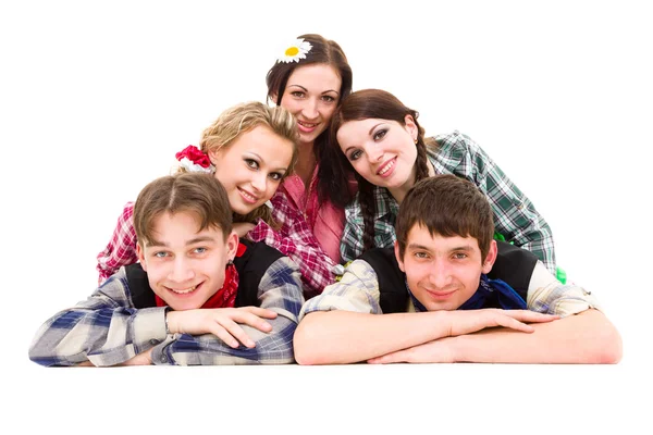 Happy group of friends smiling — Stock Photo, Image