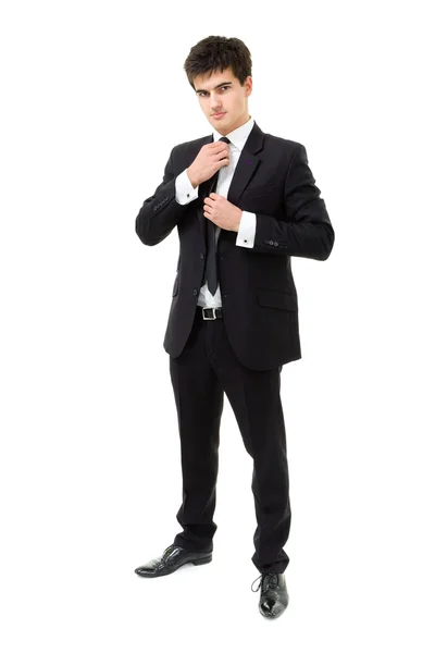 Confiado hombre de negocios moderno aislado en blanco — Foto de Stock