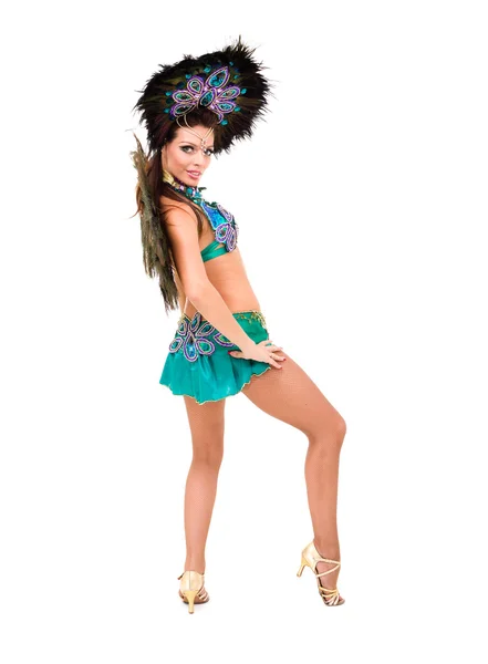 Bela dançarina de carnaval mulher — Fotografia de Stock
