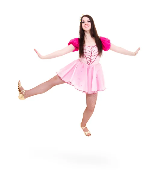 Vrouw verkleed als feeën springen — Stockfoto