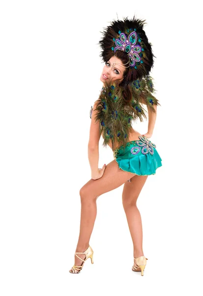 Güzel karnaval dansçı kadın — Stok fotoğraf