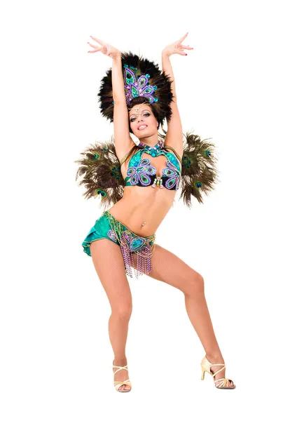아름 다운 카니발 댄서 여자 스톡 사진