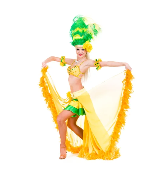 Bela dançarina de carnaval mulher posando — Fotografia de Stock