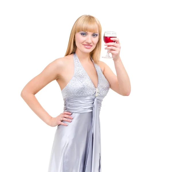 Beautiful girl drinking red wine Stock Image