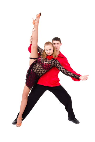 Sensual salsa dancing couple — Stock Photo, Image