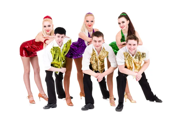 Disco dancer team. geïsoleerd op wit. — Stockfoto
