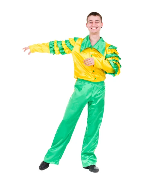 Hermoso hombre bailarín de carnaval posando — Foto de Stock