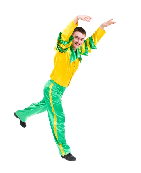 Hermoso hombre bailarín de carnaval posando — Foto de Stock