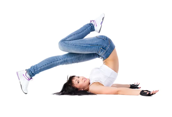 Young fitness woman doing flow on the blades — Stock Photo, Image