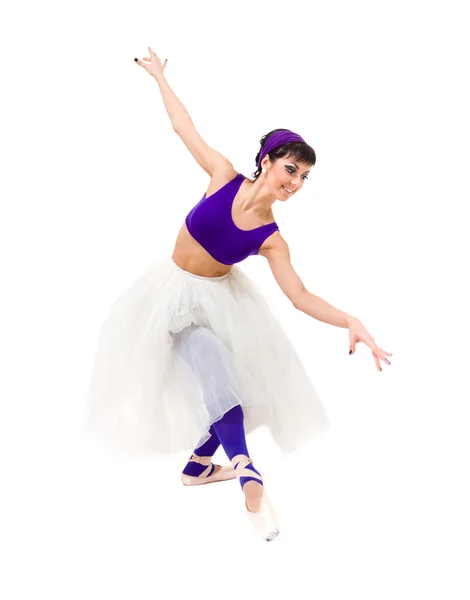 Mladá baletka vystupují po celé délce — Stock fotografie