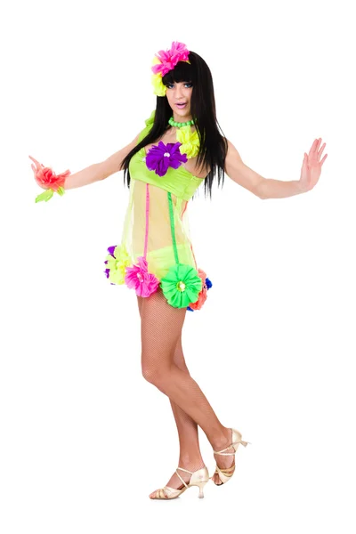 Krásné karnevalové tanečnice žena pózuje — Stock fotografie