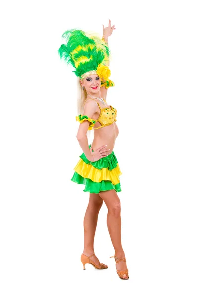 Beautiful carnival dancer woman posing — Stock Photo, Image