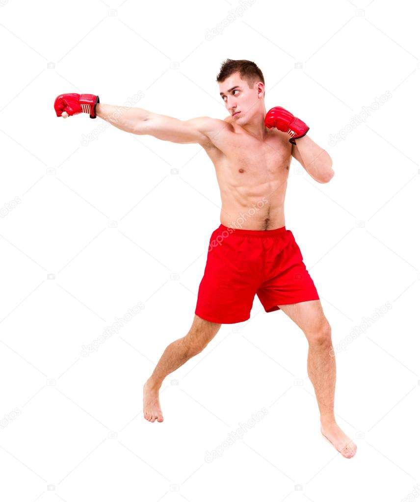Boxer man doing exercise