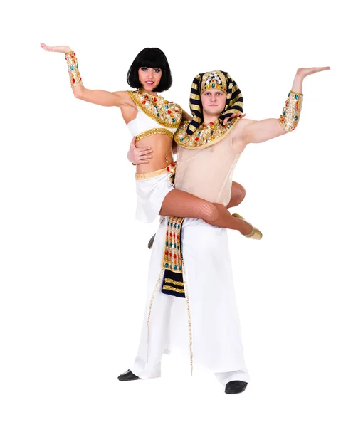 Acrobatic dance couple perform stunt — Stock Photo, Image